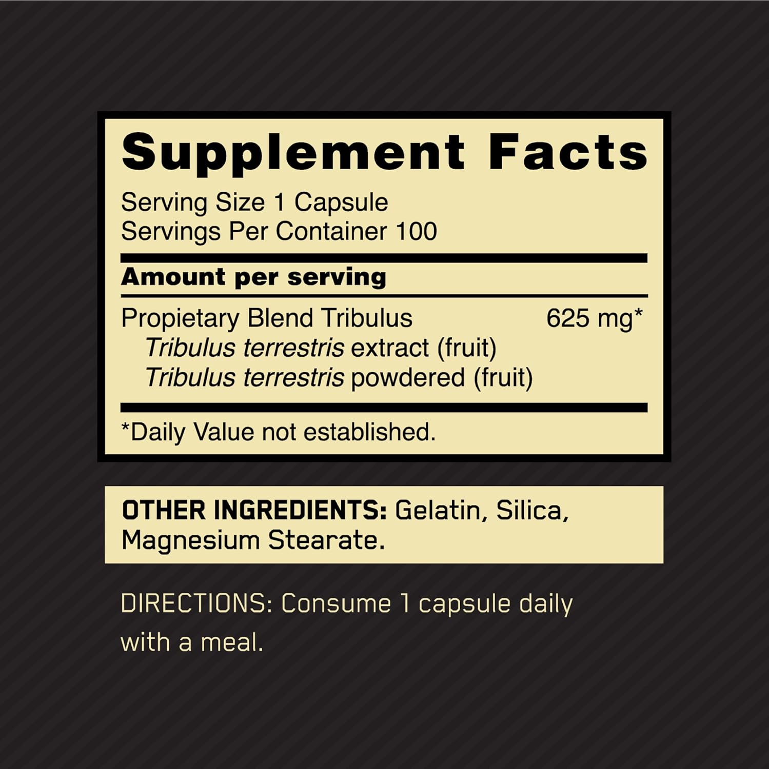 Tribulus Terrestris Strength & Stamina Enhancer Supplement - 625mg, 100 Capsules by Optimum Nutrition