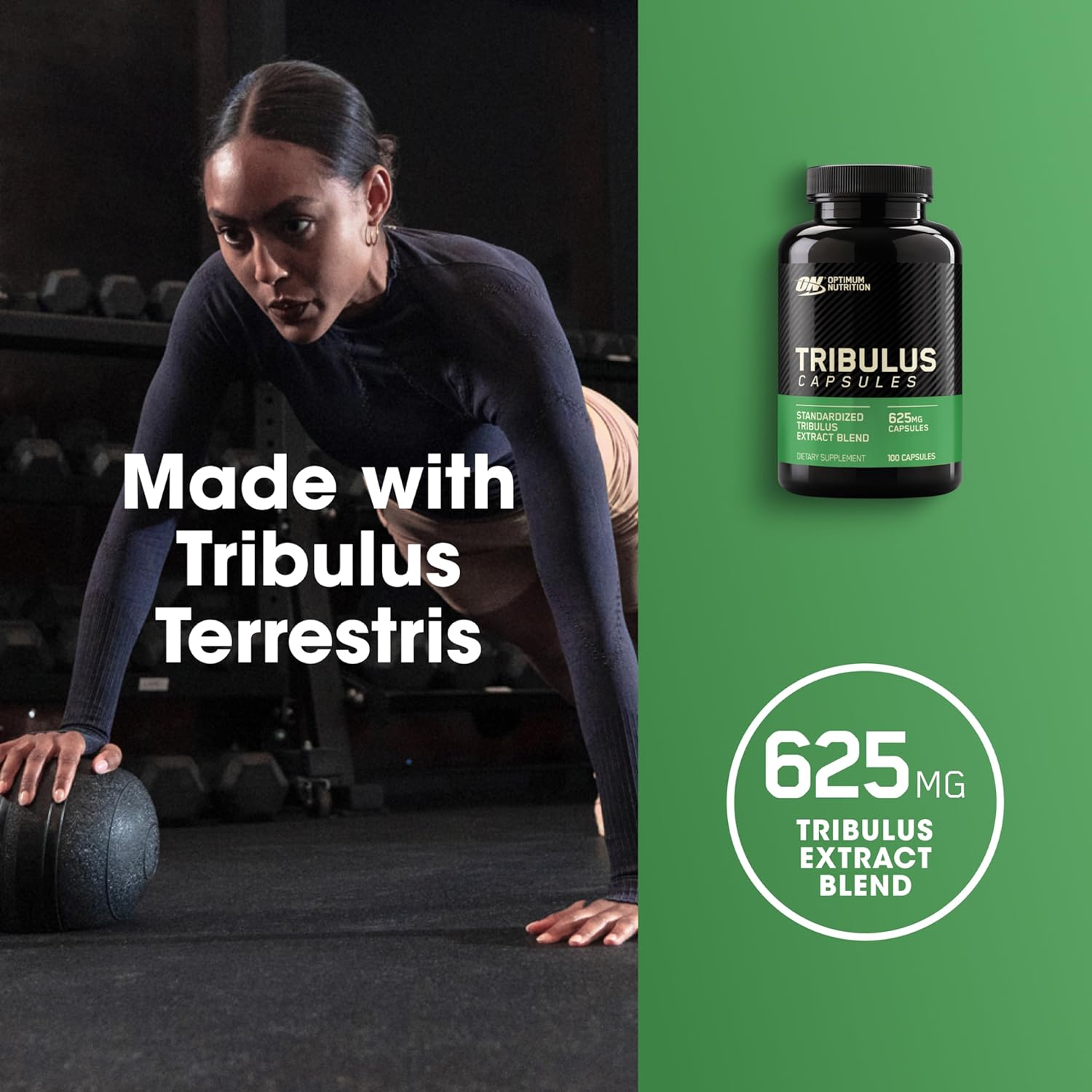 Tribulus Terrestris Strength & Stamina Enhancer Supplement - 625mg, 100 Capsules by Optimum Nutrition