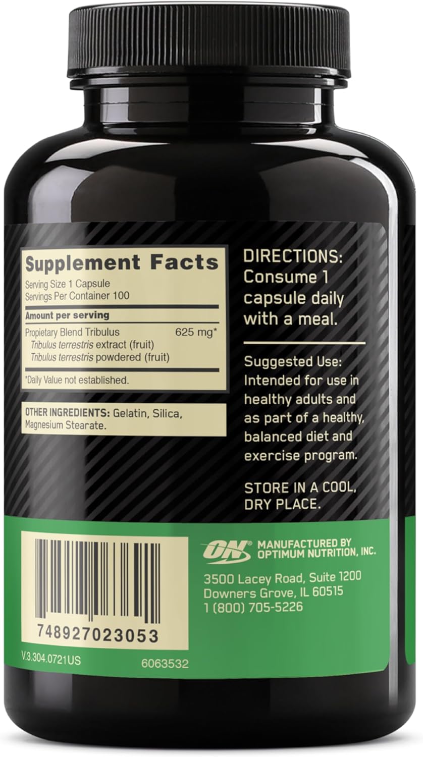 Tribulus Terrestris Strength & Stamina Enhancer Supplement - 625mg, 100 Capsules by Optimum Nutrition