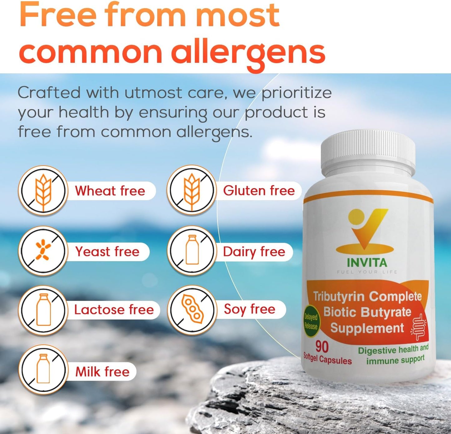 Tributyrin Complete Butyrate Supplement (550mg) for Digestive Health - Immune & Gut Support with Probiotics for Men & Women