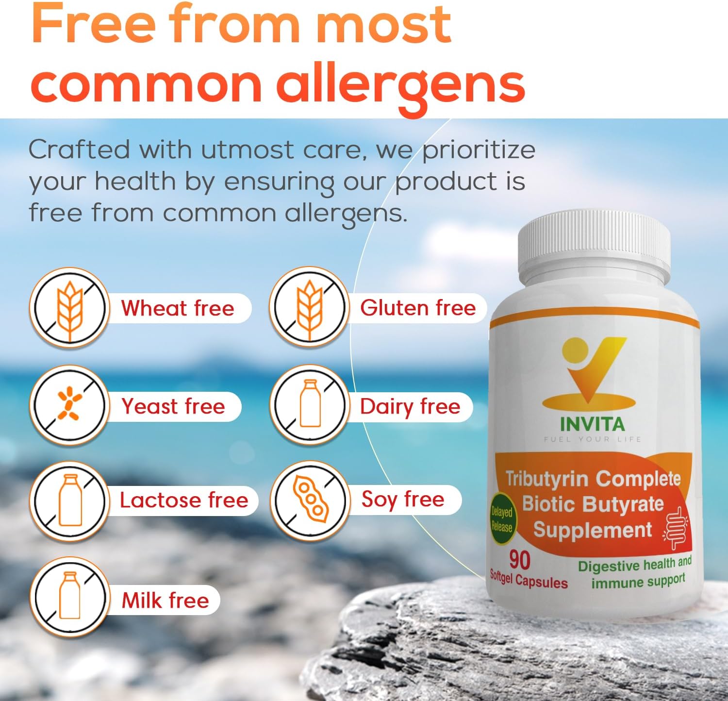 Tributyrin Complete Butyrate Supplement (550mg) for Digestive Health - Immune & Gut Support with Probiotics for Men & Women