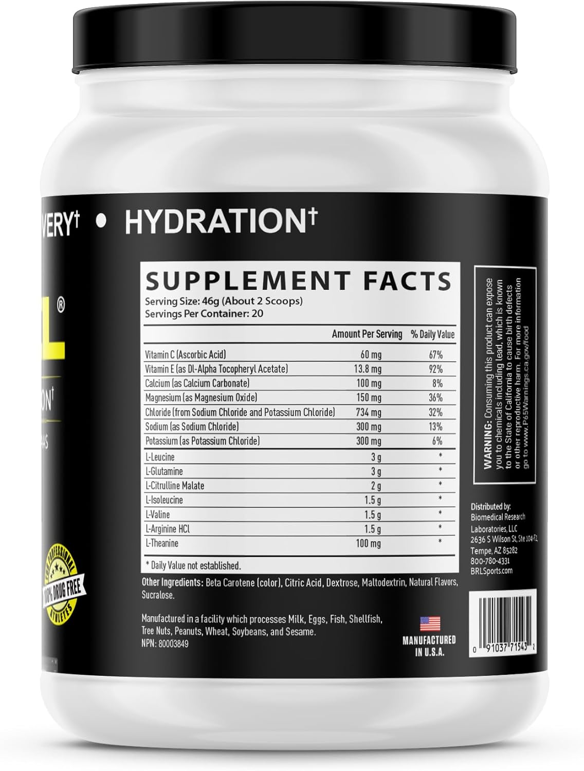 TriFuel Lemon Lime: 3-in-1 Endurance & Recovery Drink with Hydration, BCAA, Electrolytes