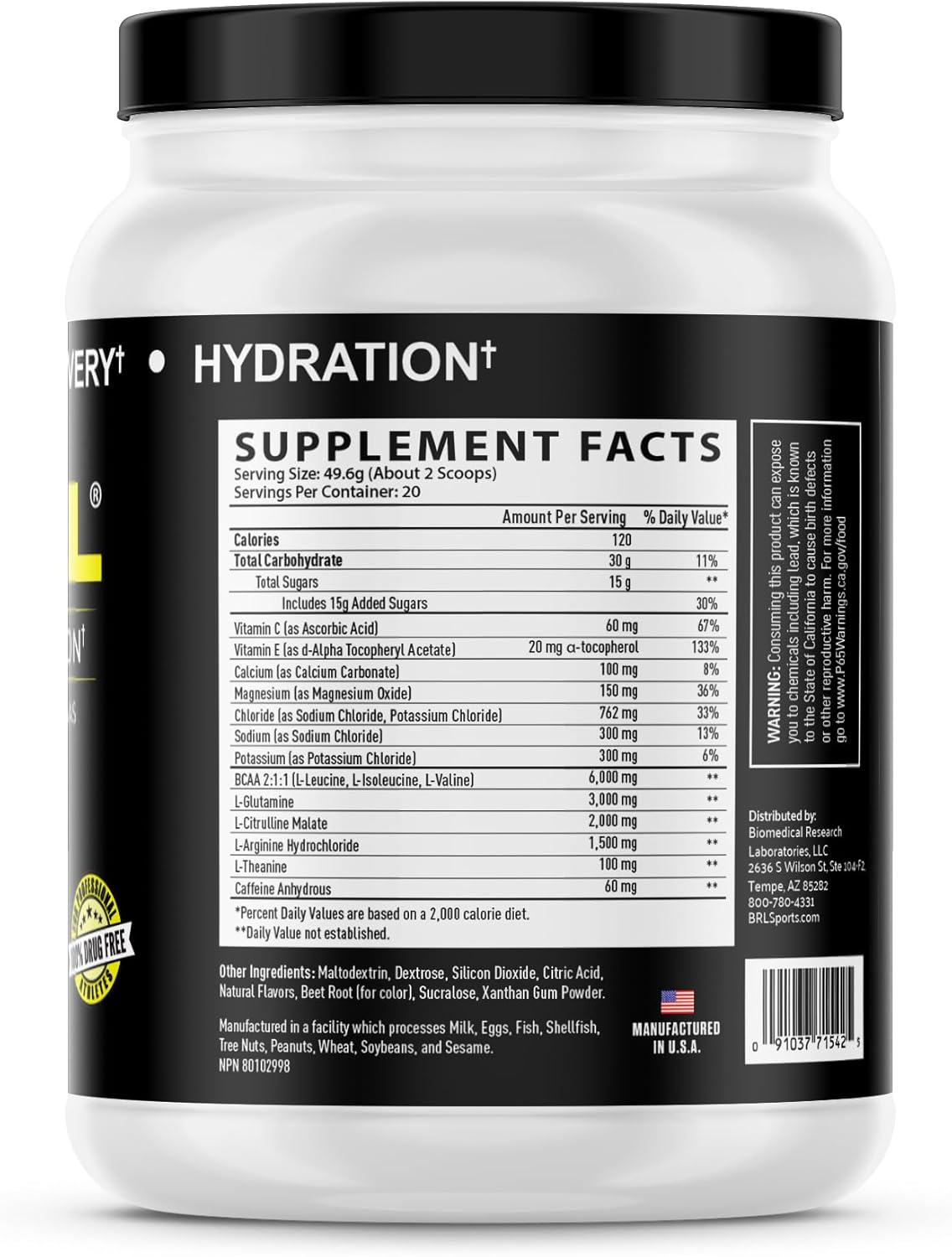 TriFuel Lemon Lime: 3-in-1 Endurance & Recovery Drink with Hydration, BCAA, Electrolytes