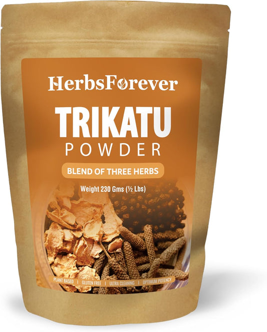 Trikatu Churna Powder - Herbal Blend for Digestive Support & Vata Balance, Non-GMO, Vegan - 230g