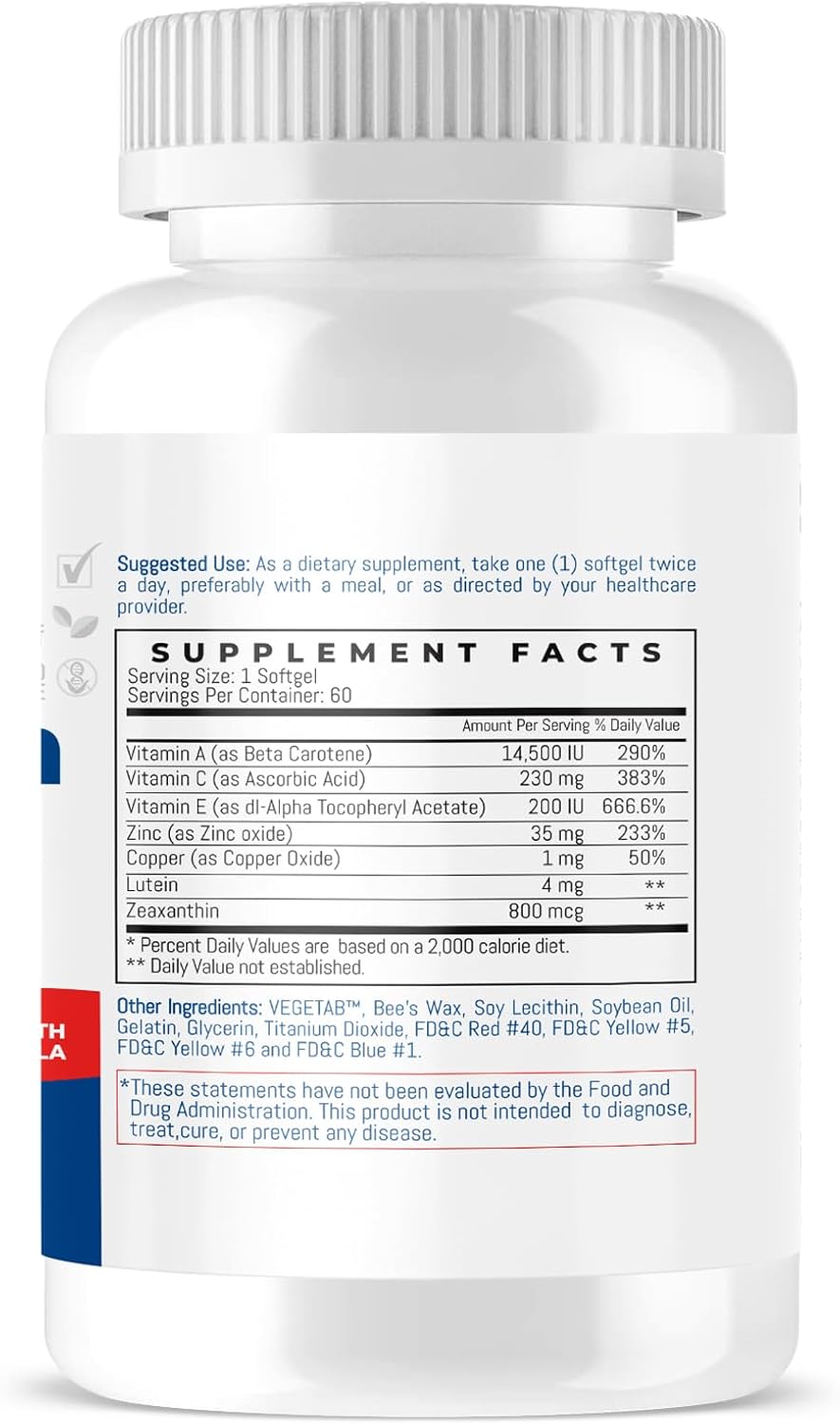 TRIOMEDICA Provision: Non-GMO Vegan Eye Health Softgels - 60 Count, Gluten & Soy Free