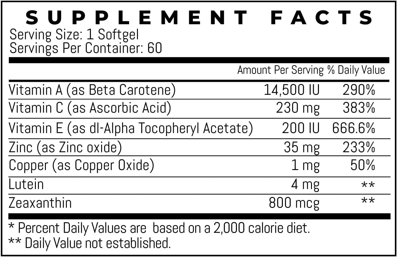 TRIOMEDICA Provision: Non-GMO Vegan Eye Health Softgels - 60 Count, Gluten & Soy Free