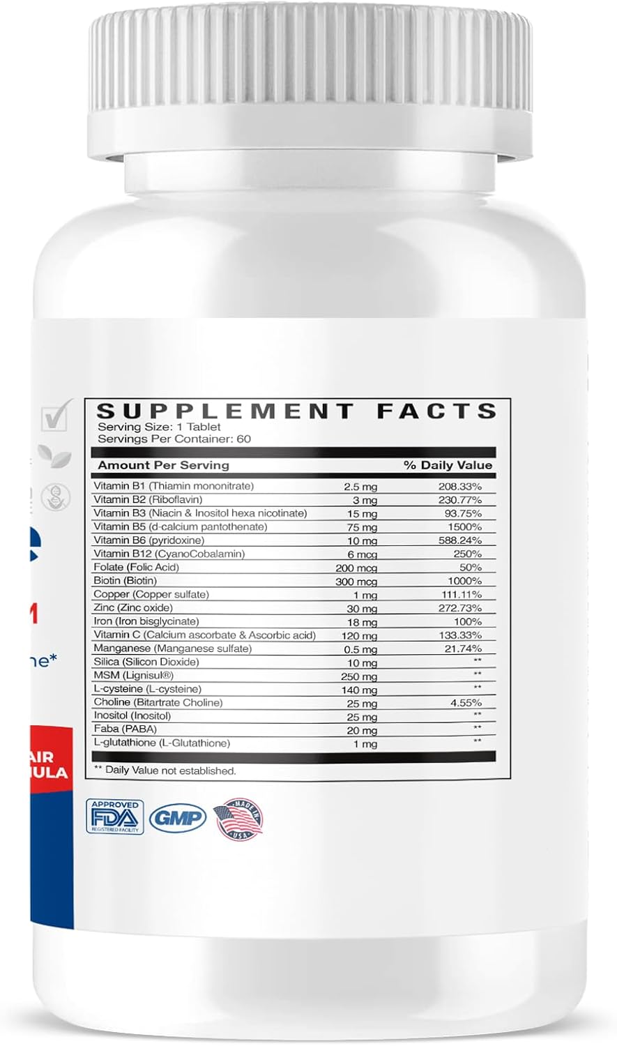 TRIOMEDICA RootZone Hair Skin Nails Supplement with Biotin & MSM, 60 Tablets