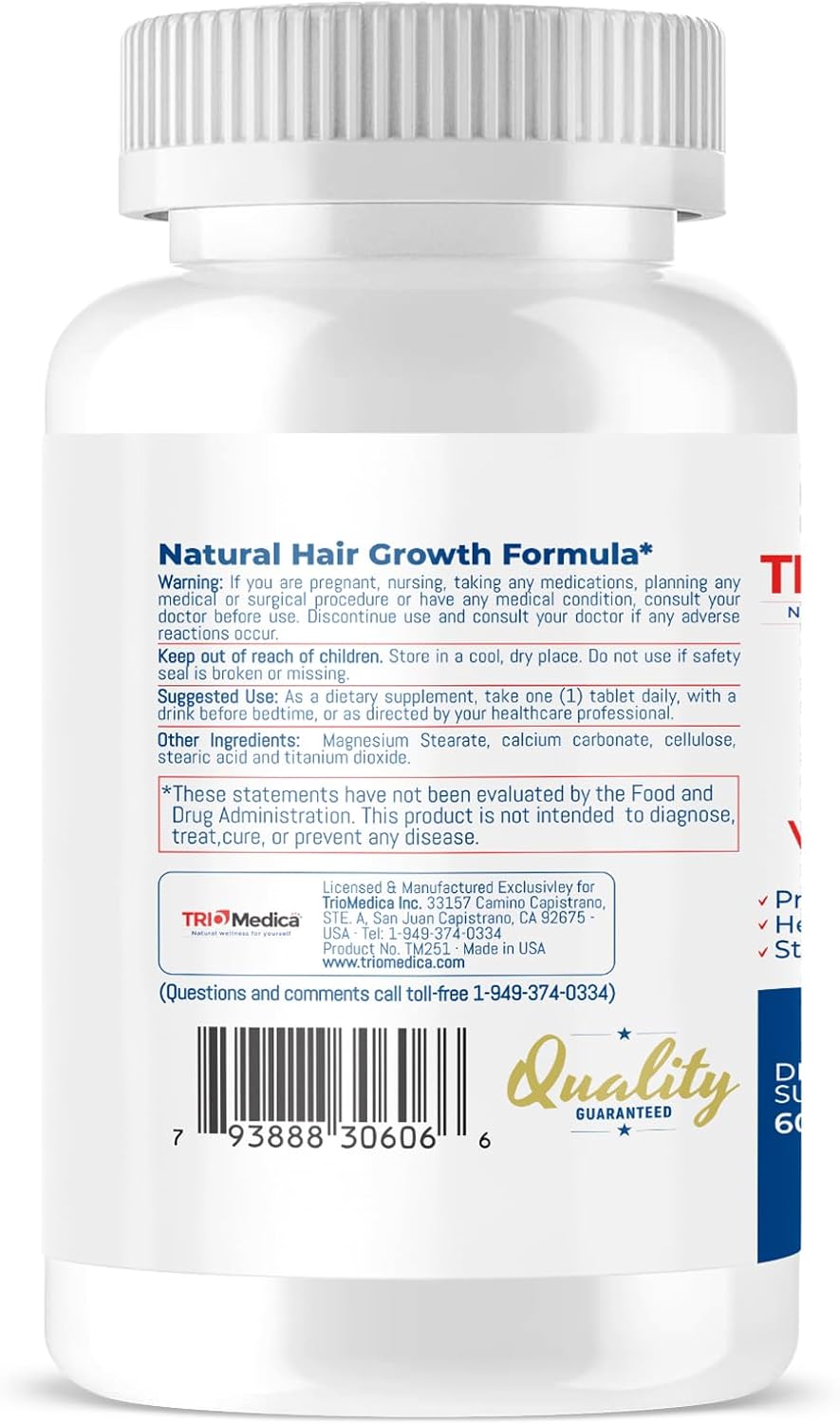 TRIOMEDICA RootZone Hair Skin Nails Supplement with Biotin & MSM, 60 Tablets