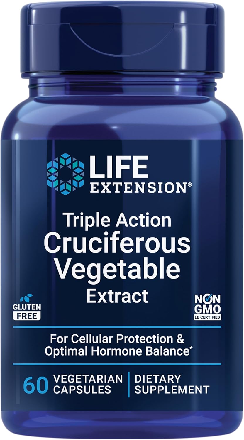 Triple Action Cruciferous Vegetable Extract Capsules, 60 ct - Supports DNA Health & Hormone Levels - Non-GMO, Gluten-Free, Vegetarian