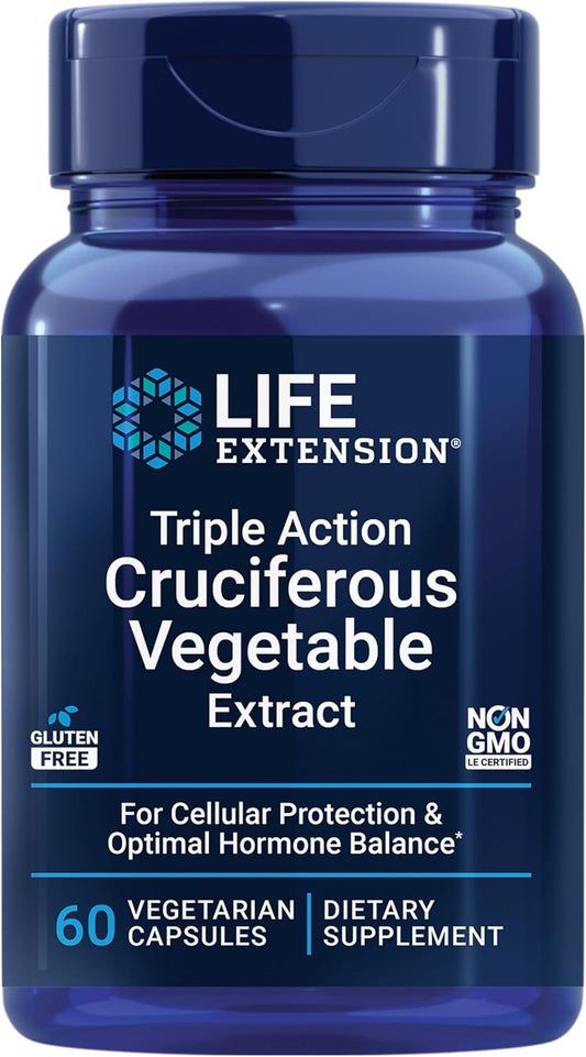 Triple Action Cruciferous Vegetable Extract Capsules, 60 ct - Supports DNA Health & Hormone Levels - Non-GMO, Gluten-Free, Vegetarian