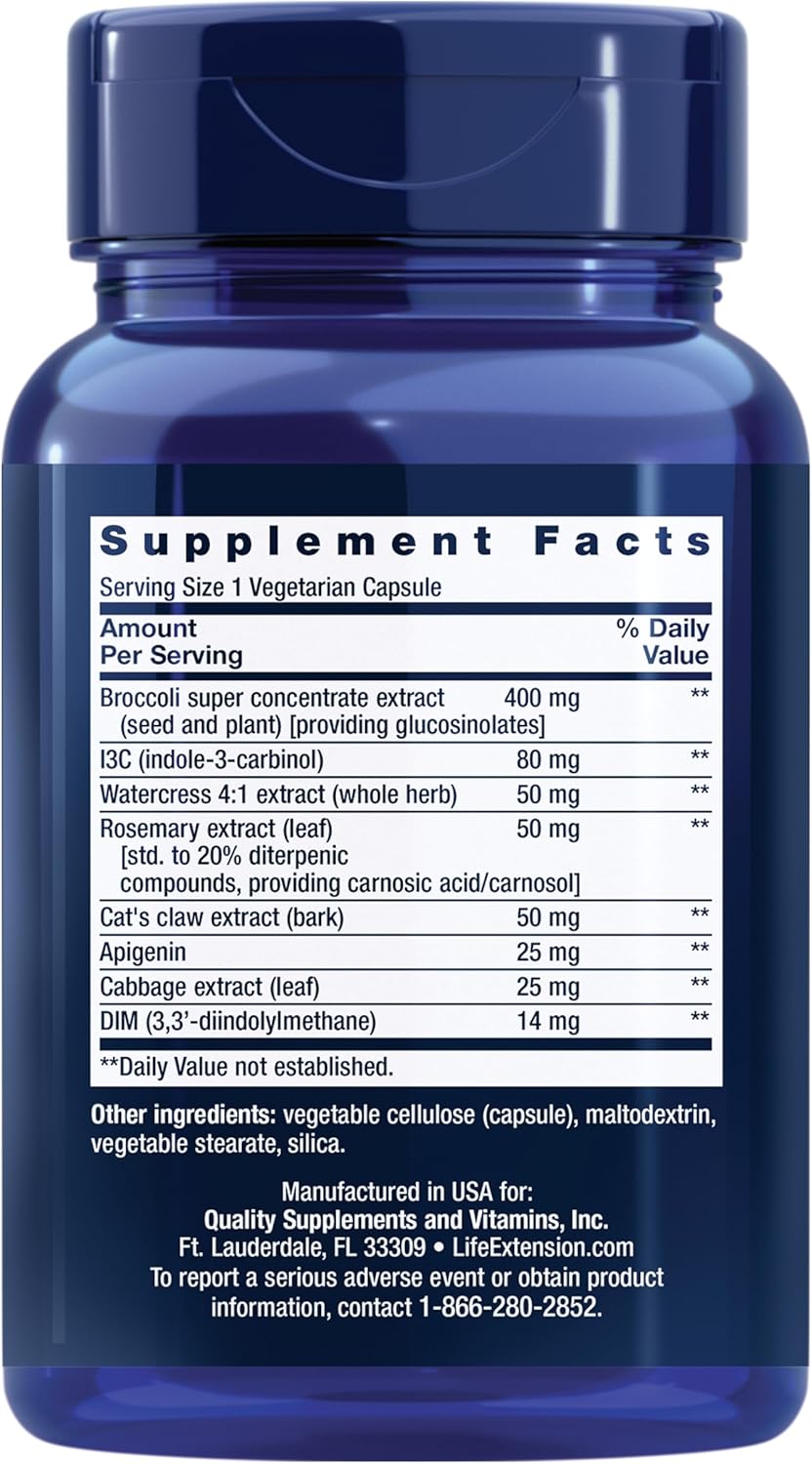 Triple Action Cruciferous Vegetable Extract Capsules, 60 ct - Supports DNA Health & Hormone Levels - Non-GMO, Gluten-Free, Vegetarian