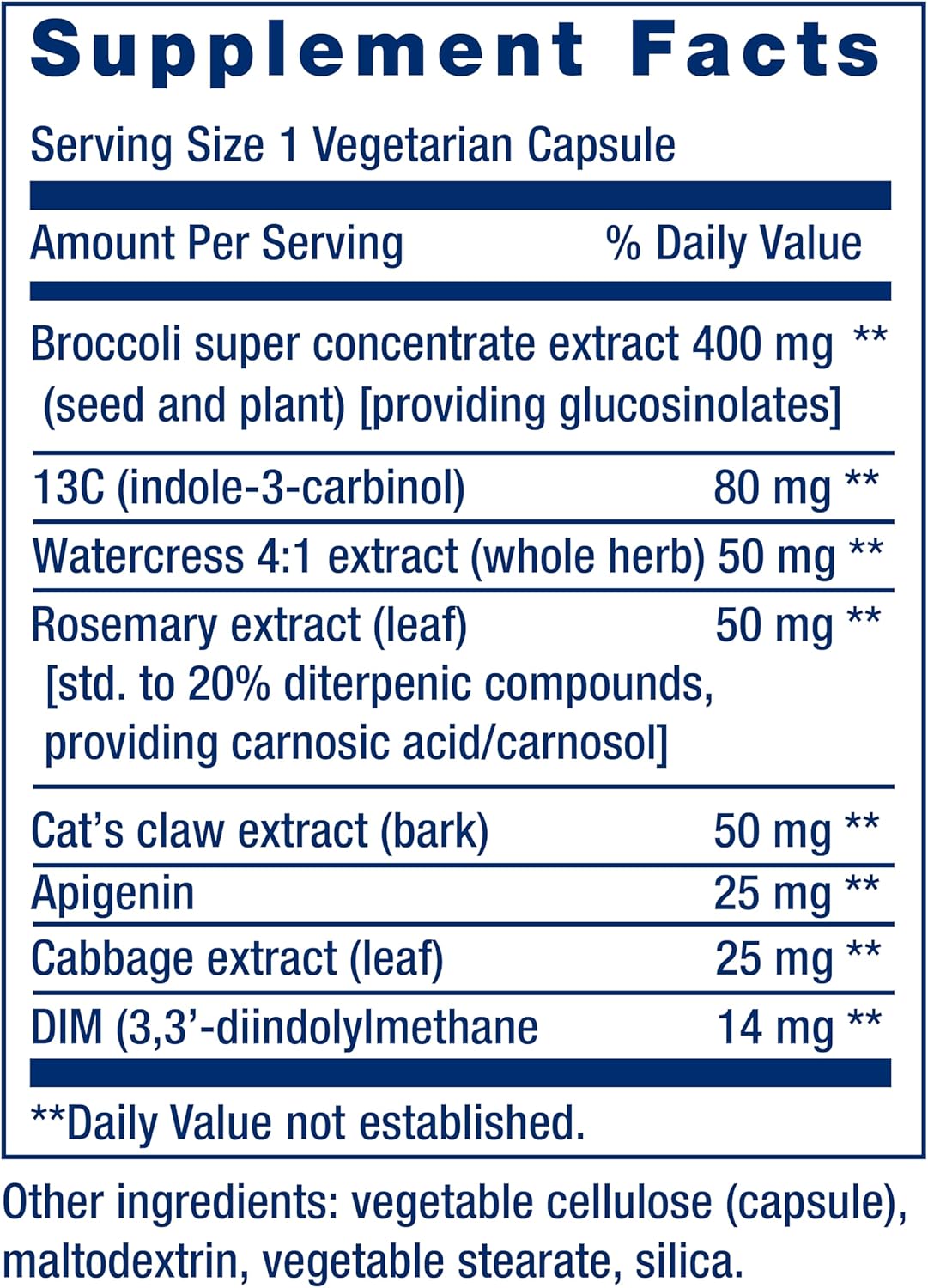 Triple Action Cruciferous Vegetable Extract Capsules, 60 ct - Supports DNA Health & Hormone Levels - Non-GMO, Gluten-Free, Vegetarian