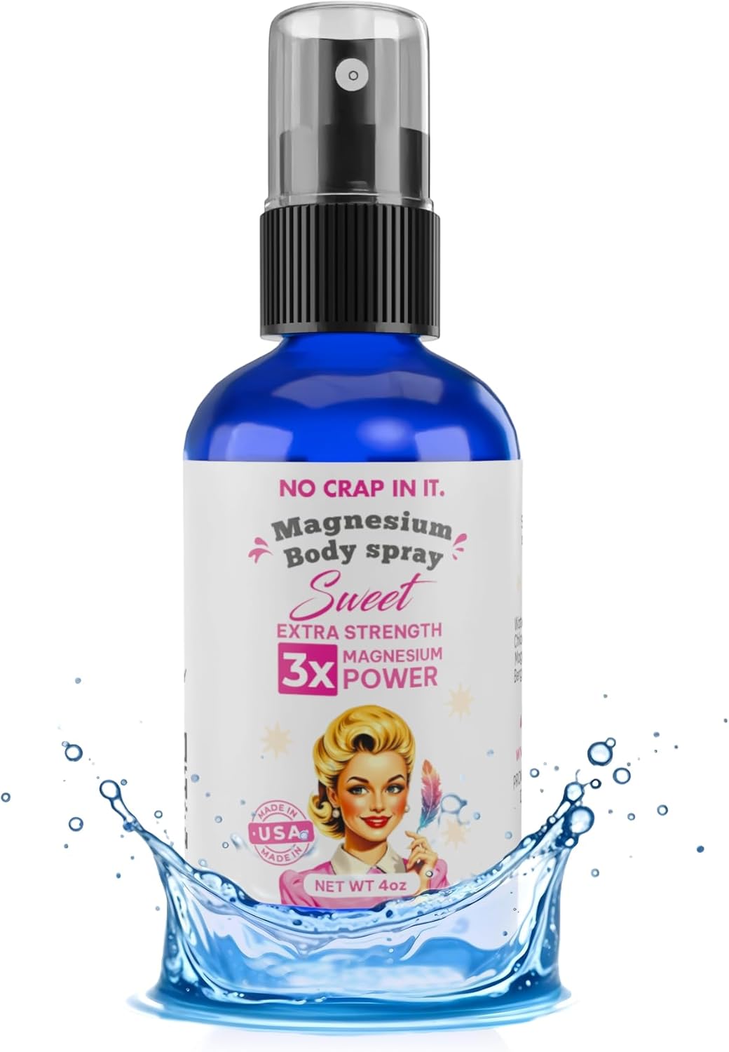 Triple Action Magnesium Spray for Immediate Relief - Unique Blend of Magnesium Glycinate, Citrate, and Chloride - Sweet Scent - Spray Your Way to Wellness