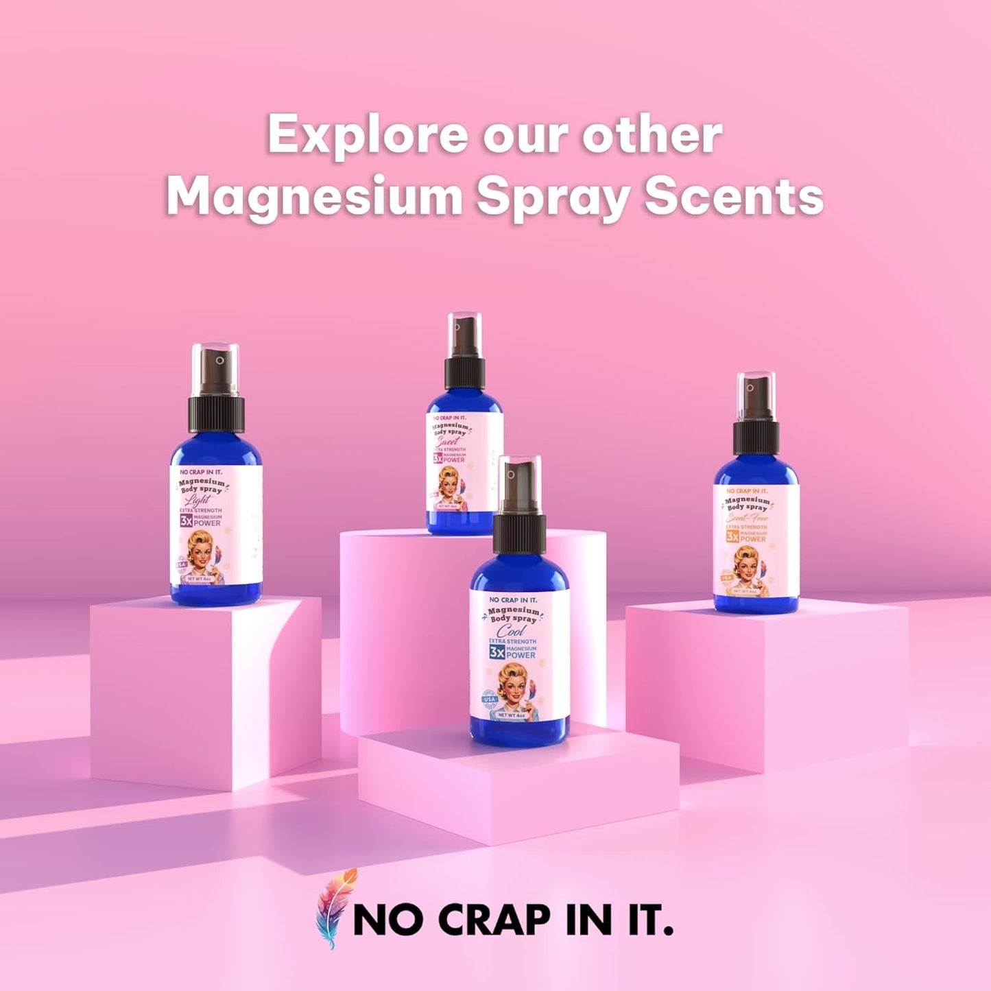 Triple Action Magnesium Spray for Immediate Relief - Unique Blend of Magnesium Glycinate, Citrate, and Chloride - Sweet Scent - Spray Your Way to Wellness