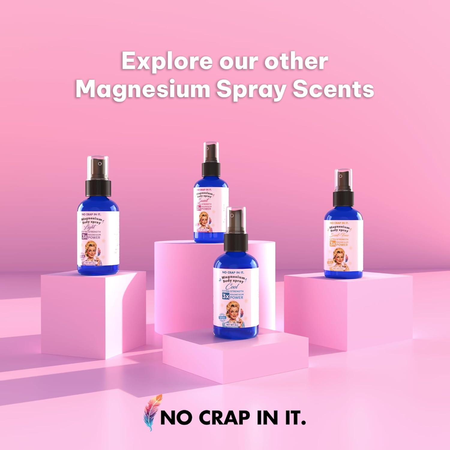 Triple Action Magnesium Spray for Immediate Relief - Unique Blend of Magnesium Glycinate, Citrate, and Chloride - Sweet Scent - Spray Your Way to Wellness