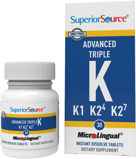 Triple K 3-in-1 Formula Tablets for Healthy Bones, Arteries, Immune & Cardiovascular Support, 30 Count