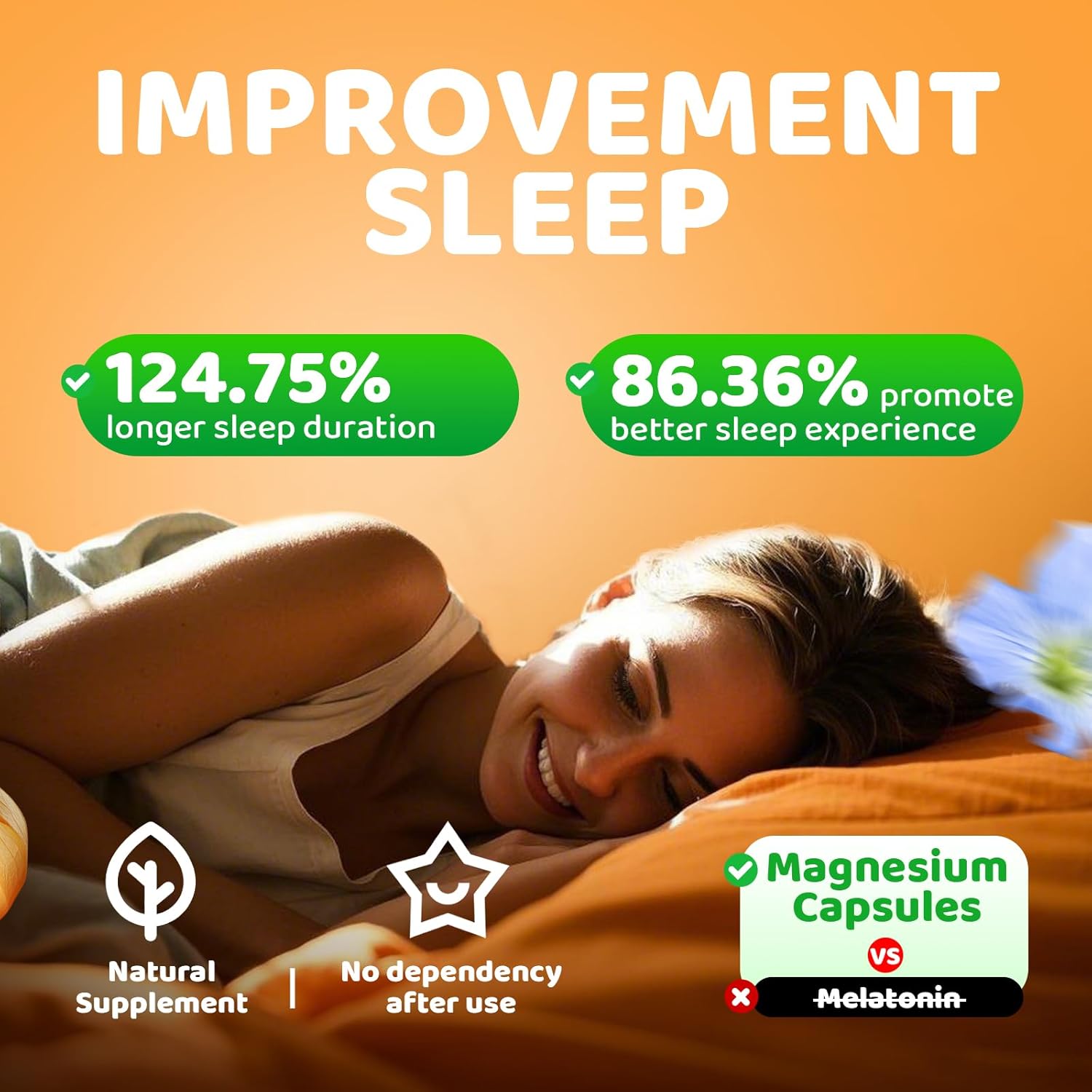 Triple Magnesium Complex Supplement with Omega3, GABA, Ashwagandha for Sleep & Heart Support - 120 Capsules, Vegan & Non-GMO