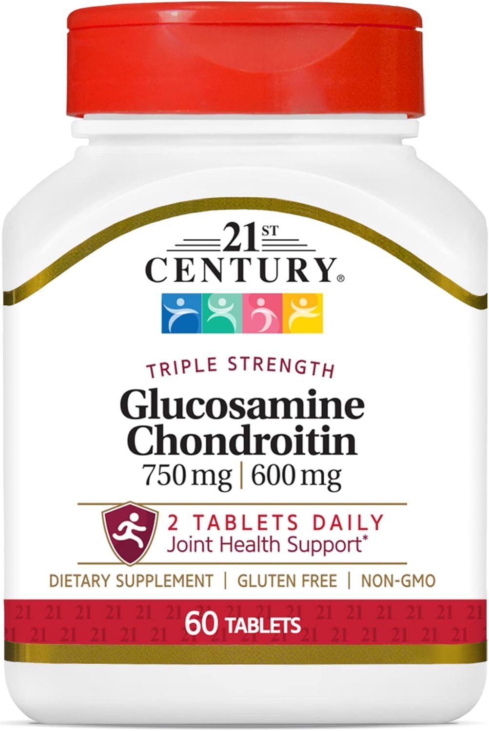 Triple Strength 21st Century Glucosamine Chondroitin Tablets - 750/600mg, 60 Count