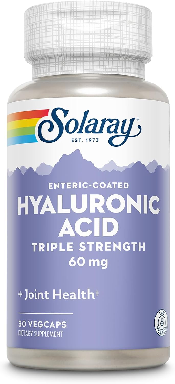 Triple Strength Hyaluronic Acid with Vitamin C for Joint Health Support - Lab Verified, 60 Day Money-Back Guarantee - 30 VegCaps, 30 Servings