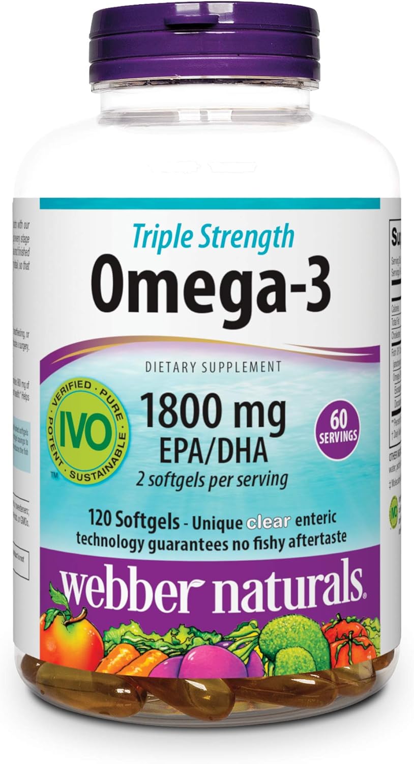 Triple Strength Omega-3 Fish Oil 1800mg with EPA/DHA, 120 Softgels for Heart, Brain, Joint Health - No Fishy Aftertaste - BoostGo Australia