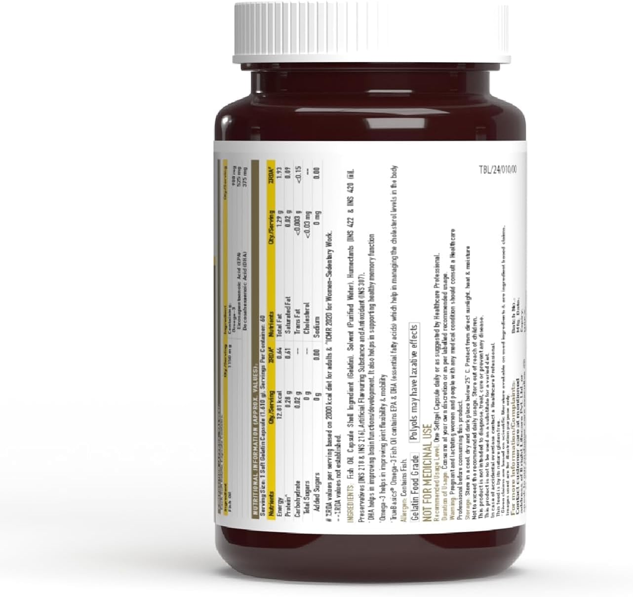 Triple Strength Omega 3 Fish Oil Capsules for Women & Men - 60 Capsules, 1250 mg Omega 3, Muscle Recovery, Heart, Joints & Brain