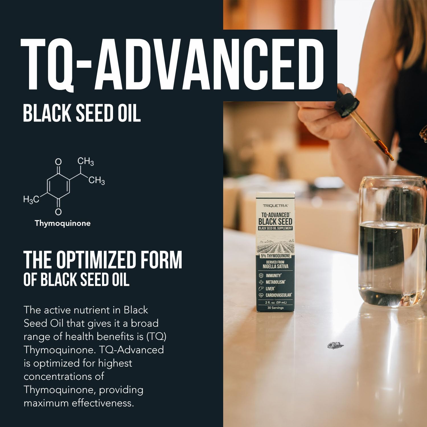 Triquetra Health Black Seed Oil Capsules - 5% Thymoquinone, 100mg per Serving, Vegan, 30 Servings