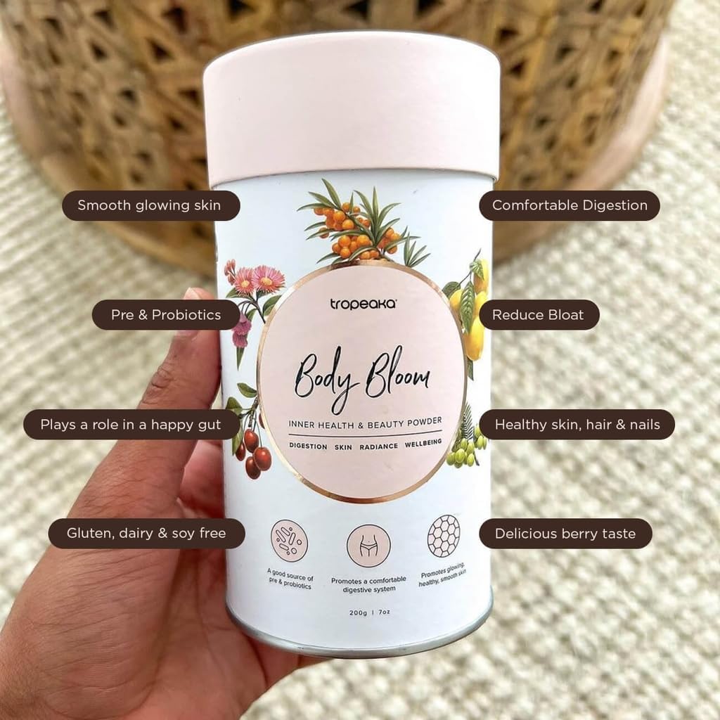 Tropeaka Body Bloom - Superfood Beauty Supplement for Glowing Skin, Hair, and Nails - Vegan, Dairy Free, Gluten Free, Non-GMO - 18oz (28 Servings)