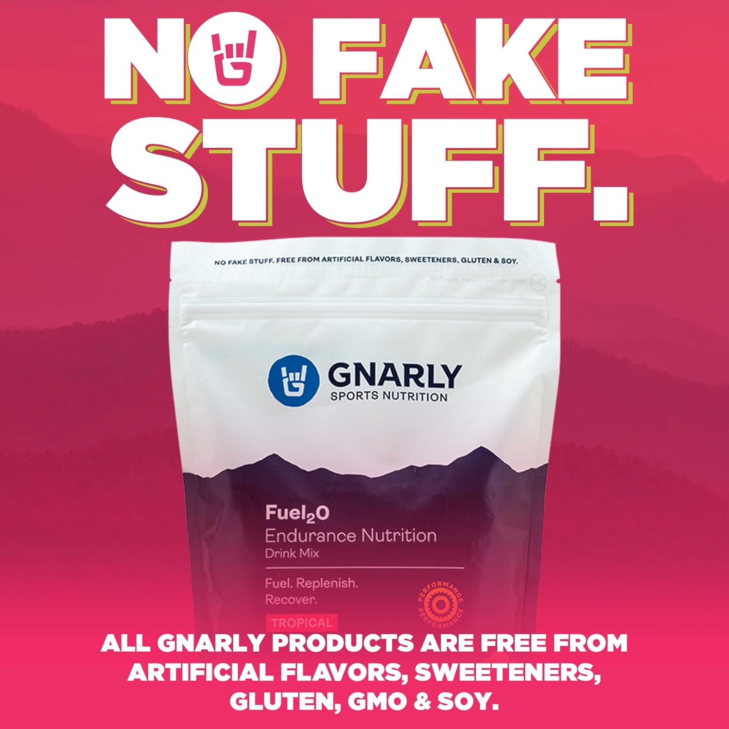 Tropical Electrolyte Powder Packs for Endurance Nutrition and Recovery - Gnarly Nutrition Fuel2O 10-Pack