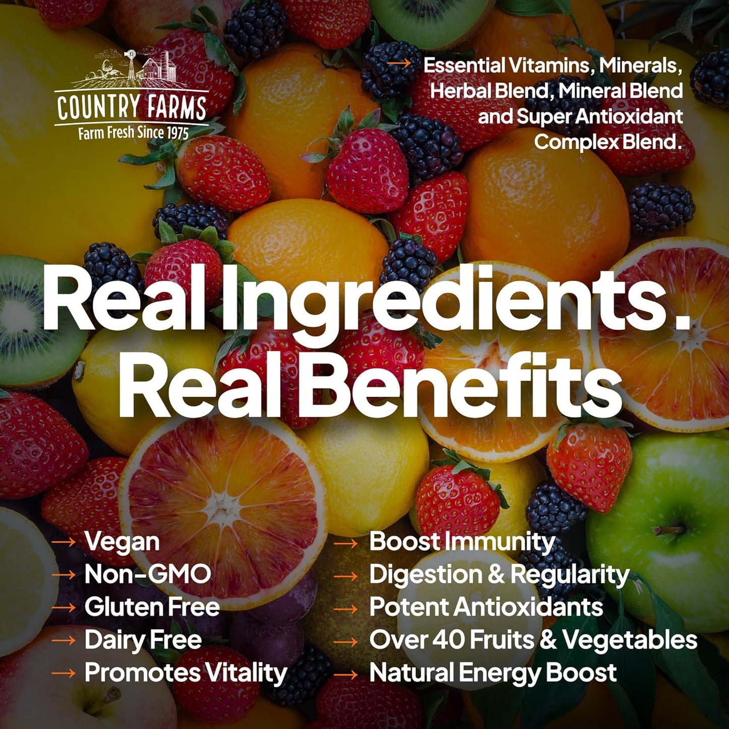 Tropical Fruit Flavored Liquid Multivitamin with Herbal Blend for Immune Support & Energy - Vegan & Gluten-Free - 32 fl oz