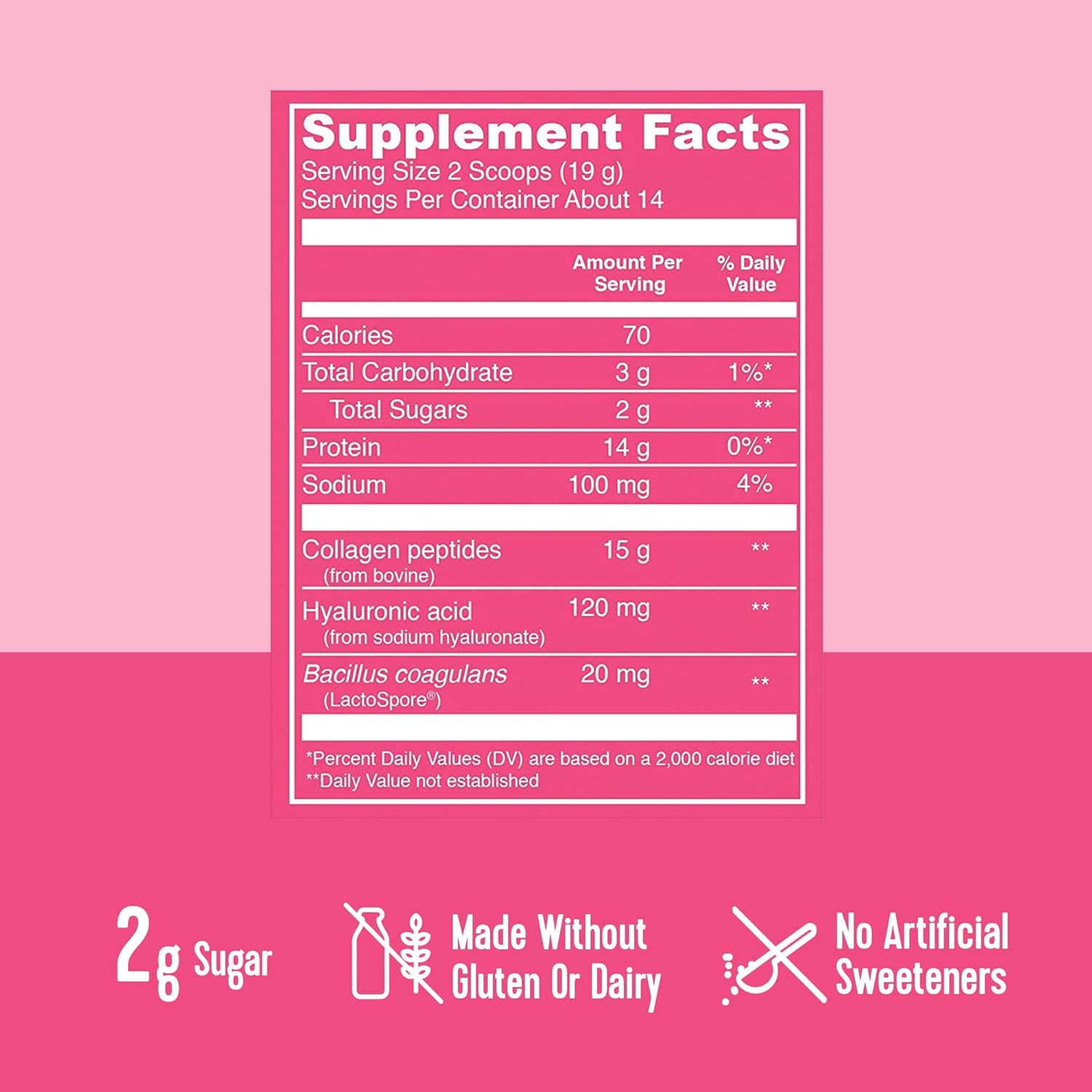 Tropical Hibiscus Collagen Powder with Hyaluronic Acid - Boost Skin Elasticity and Hydration - 15g Collagen Per Serving - Women's Supplement - 9.6oz Canister
