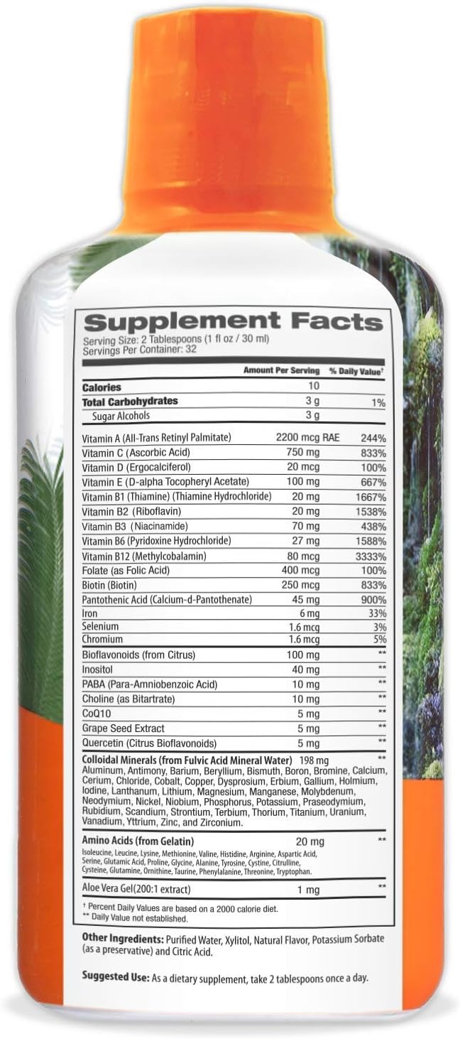 Tropical Oasis Mega Plus Liquid Multivitamin Supplement with 85 Vitamins & Minerals - 32oz Bottle, 32 Servings