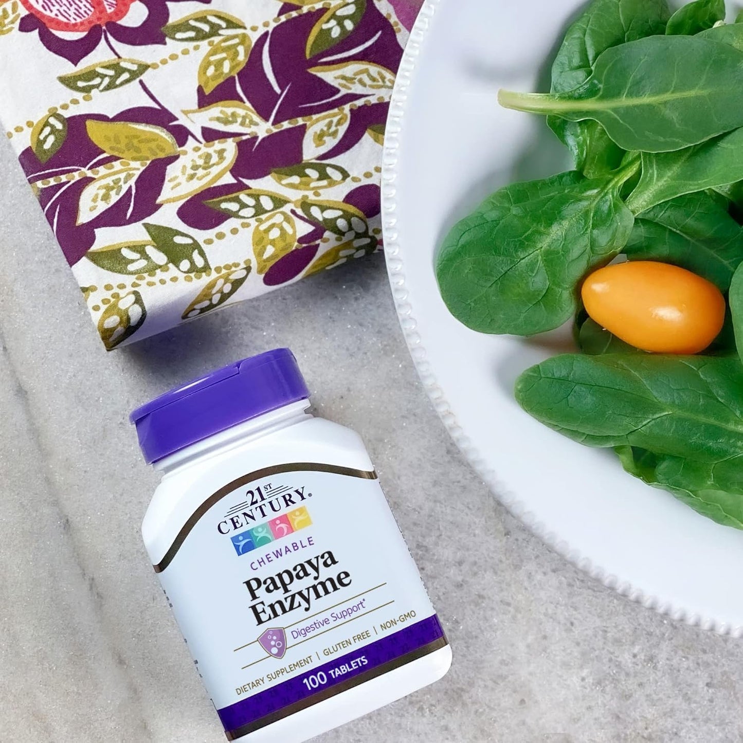 Tropical Papaya Enzyme Chewable Tablets, 21st Century Formula, 200 Count - BoostGo Australia