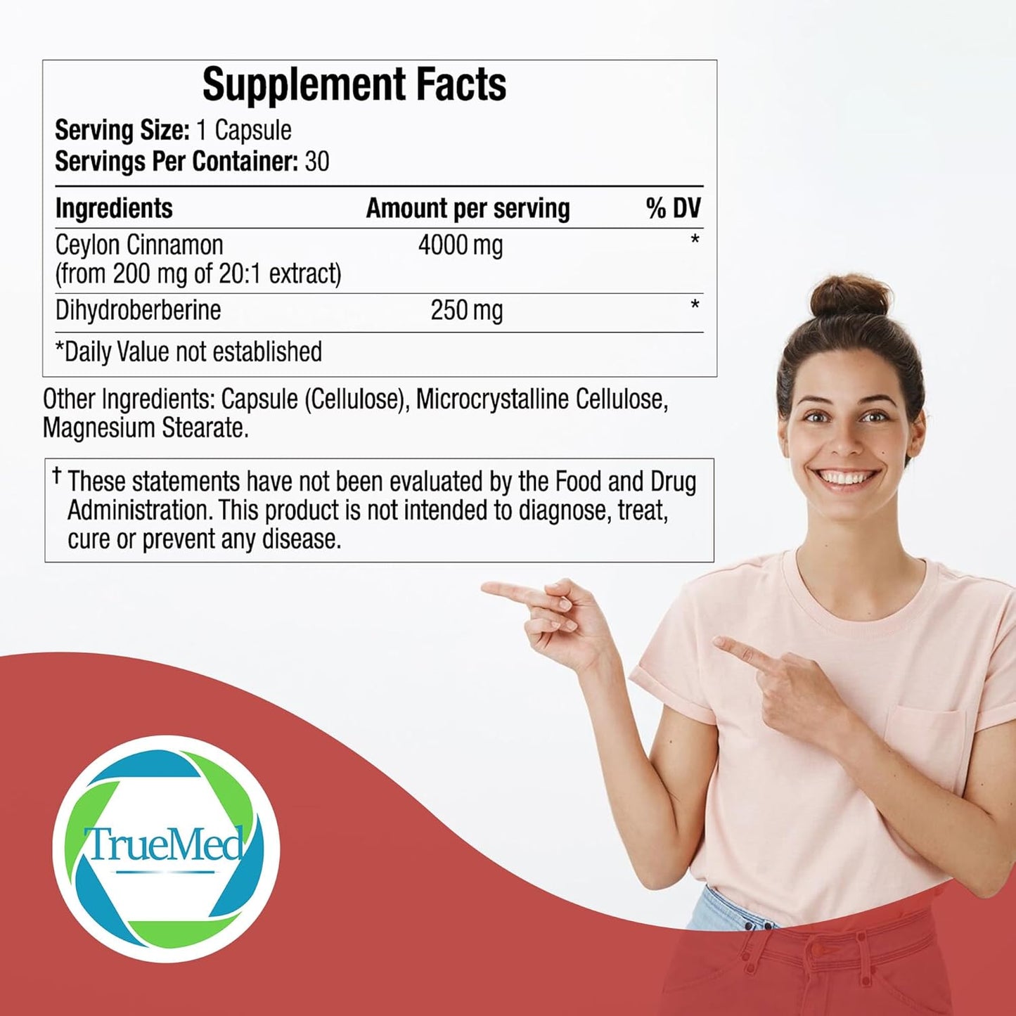 TRUEMED Super Berberine Supplement - High Potency 4250mg Formula for Immune Support and Metabolism Boost