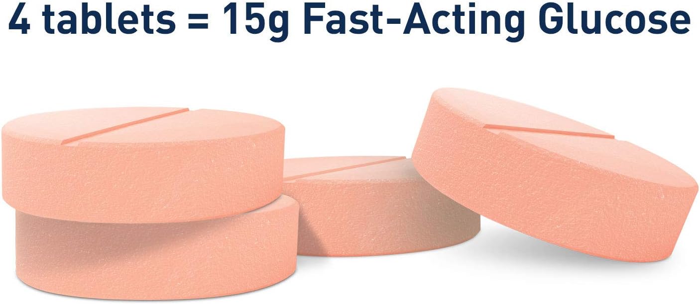 TRUEplus® Orange Glucose Tablets - 50 Tablets, Fast-Acting Glucose Supplement