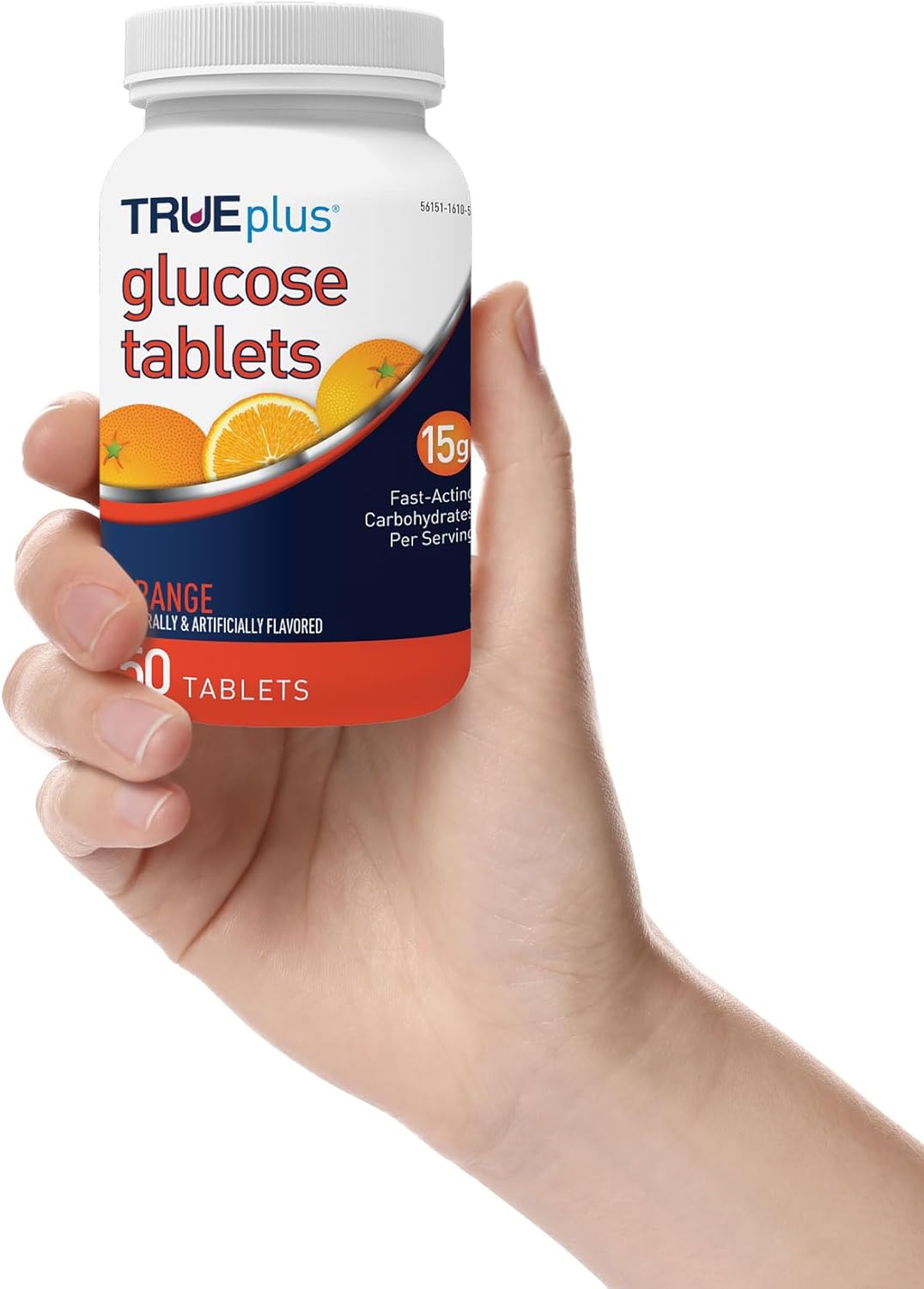 TRUEplus® Orange Glucose Tablets - 50 Tablets, Fast-Acting Glucose Supplement