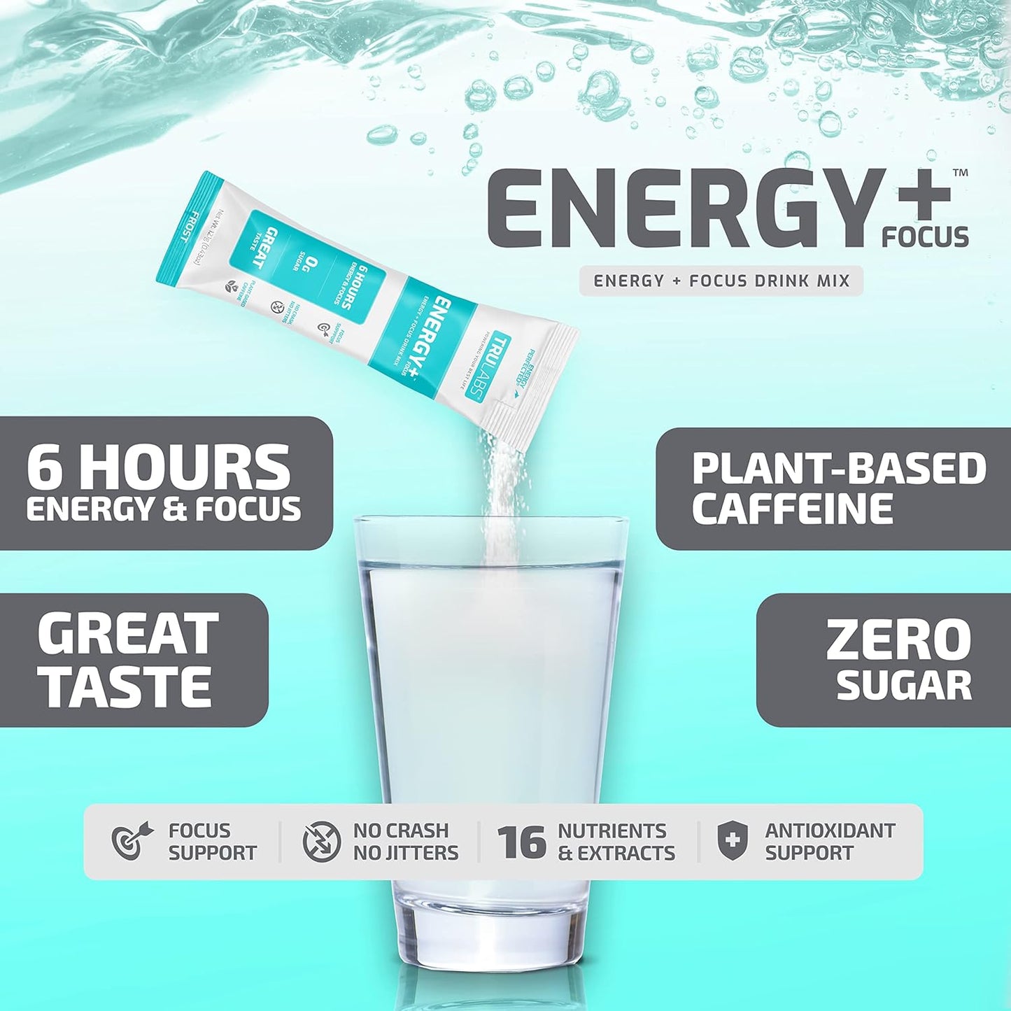 TRULABS Frost Endurance Energy + Focus Powdered Drink Mix for Athletic Performance