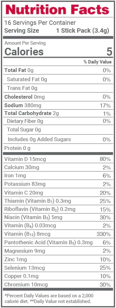 TRULABS Hydrate Strawberry Lemonade Electrolyte Powder Drink Mix - 16 Sticks, Zero Sugar, 5 Calories, 503mg Electrolytes.