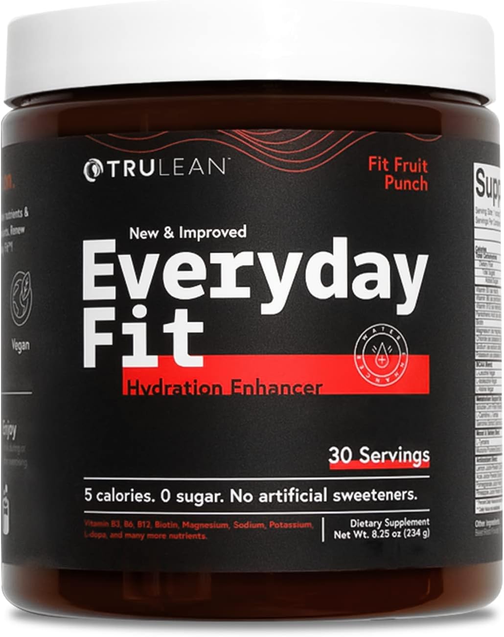 TRULEAN Everyday Fit Water Enhancer with BCAA Blend - Sugar Free Electrolyte Powder Drink, Keto-Friendly Amino Acid Supplement - Fruit Punch Flavor, 30 Servings