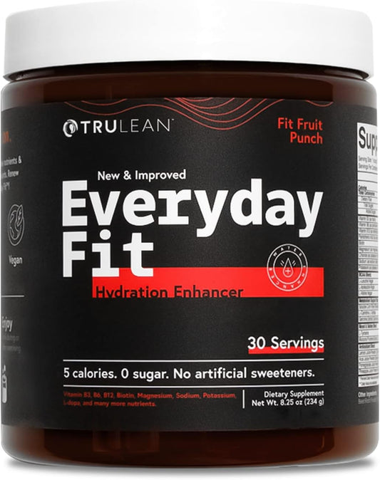 TRULEAN Everyday Fit Water Enhancer with BCAA Blend - Sugar Free Electrolyte Powder Drink, Keto-Friendly Amino Acid Supplement - Fruit Punch Flavor, 30 Servings