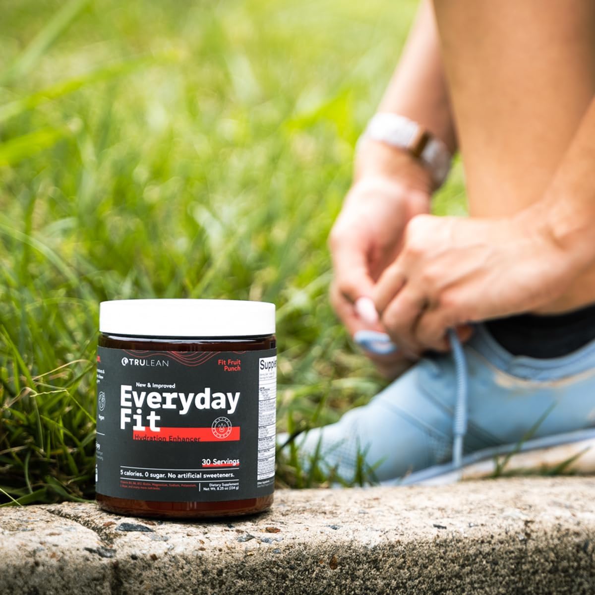 TRULEAN Everyday Fit Water Enhancer with BCAA Blend - Sugar Free Electrolyte Powder Drink, Keto-Friendly Amino Acid Supplement - Fruit Punch Flavor, 30 Servings