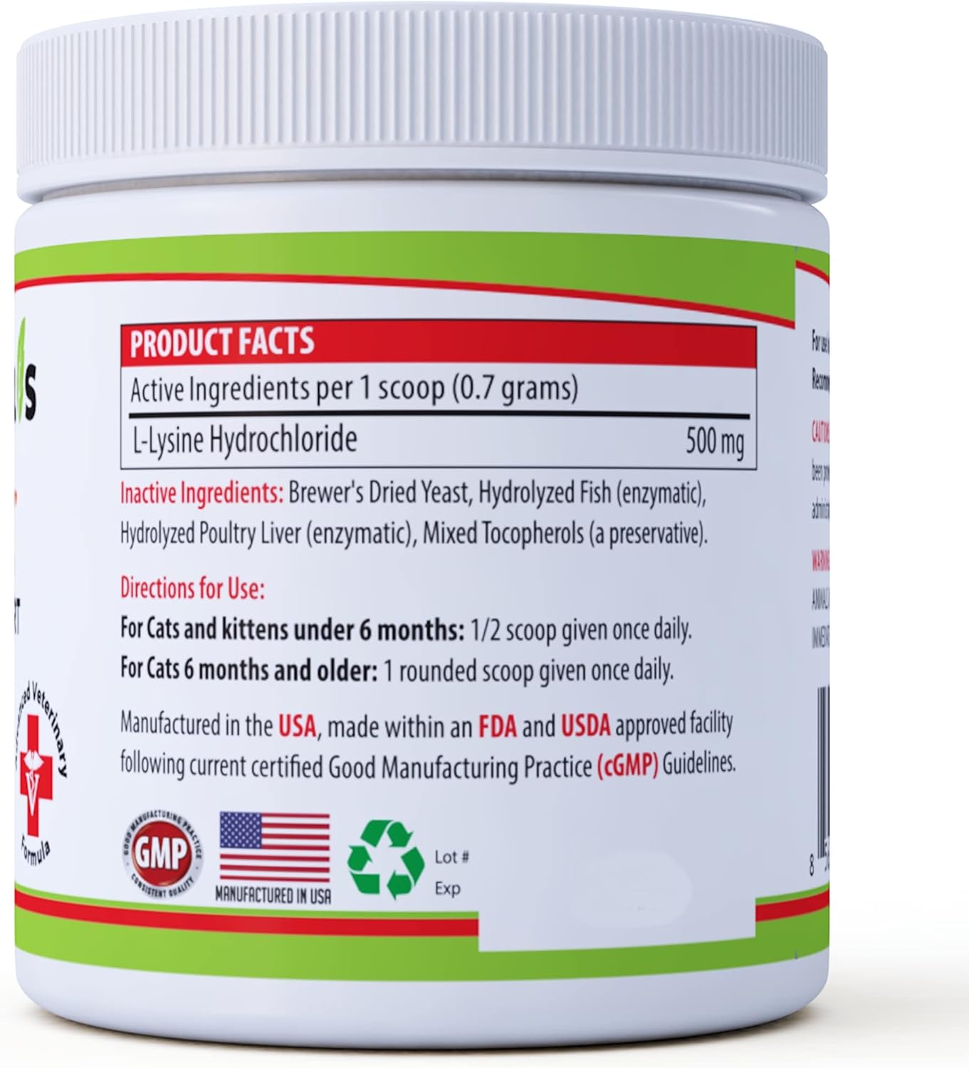 Trulysine L-Lysine Powder for Cats 4oz - Supports Immune Health, Reduces Sneezing & Runny Nose - Fish & Poultry Flavor - Made in USA