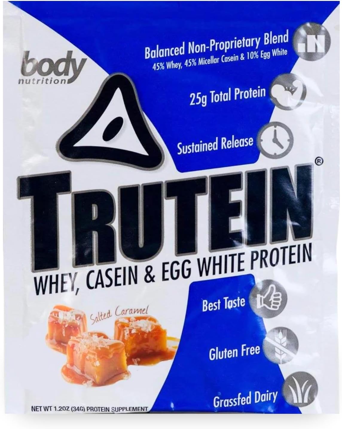 Trutein Protein Powder Salted Caramel Breakfast Shake - 34g Sample - 25g Protein - Meal Replacement & Recovery Drink Mix