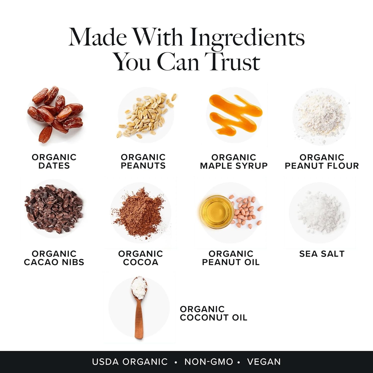 Truvani Chocolate Peanut Butter Plant Based Snack Bars | 4 Pack | 7g Protein | USDA Organic & Vegan | Dairy, Soy, Gluten Free