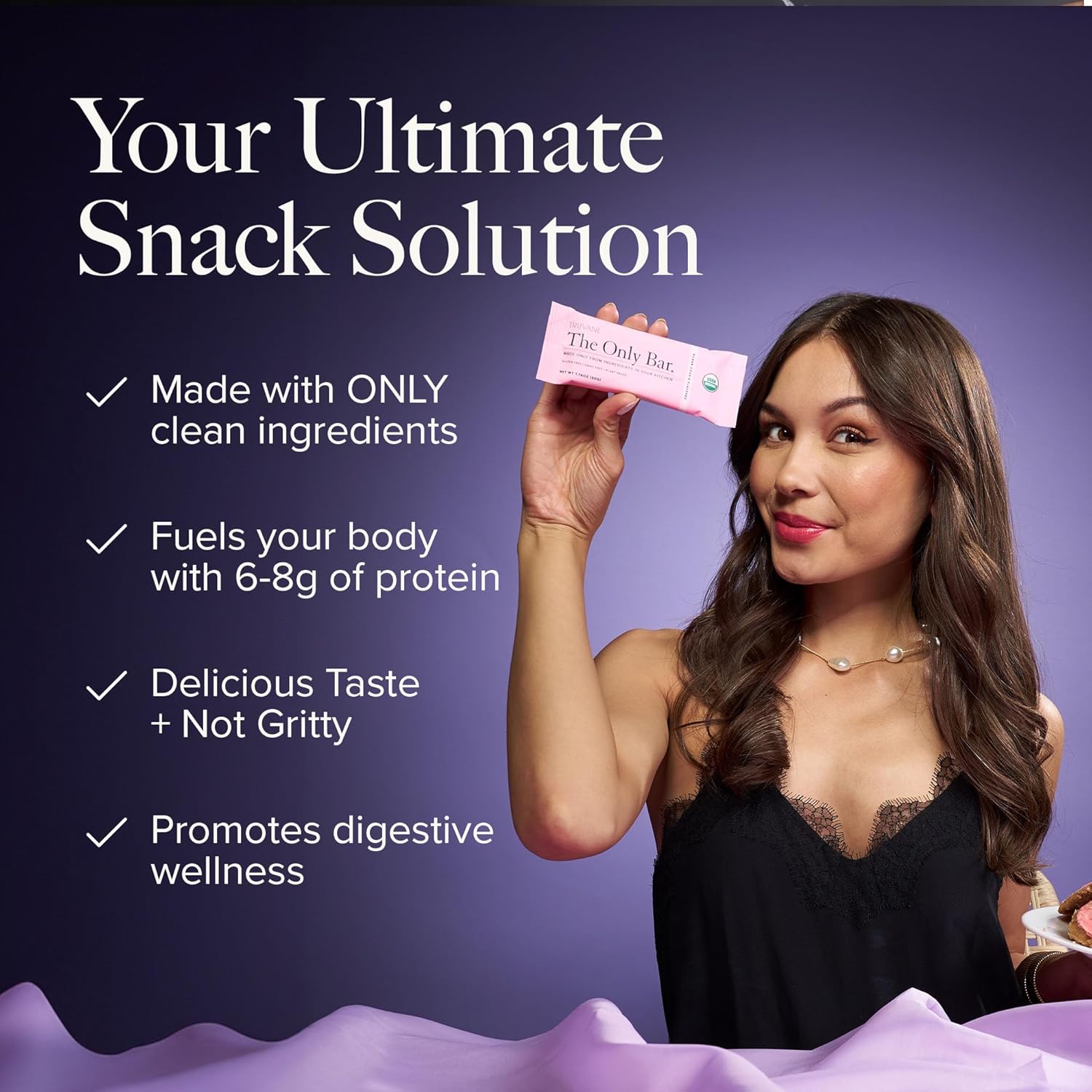 Truvani Sugar Cookie Plant Based Snack Bars | 12 Pack | 6g Protein | USDA Organic & Vegan | Dairy, Soy, Gluten Free