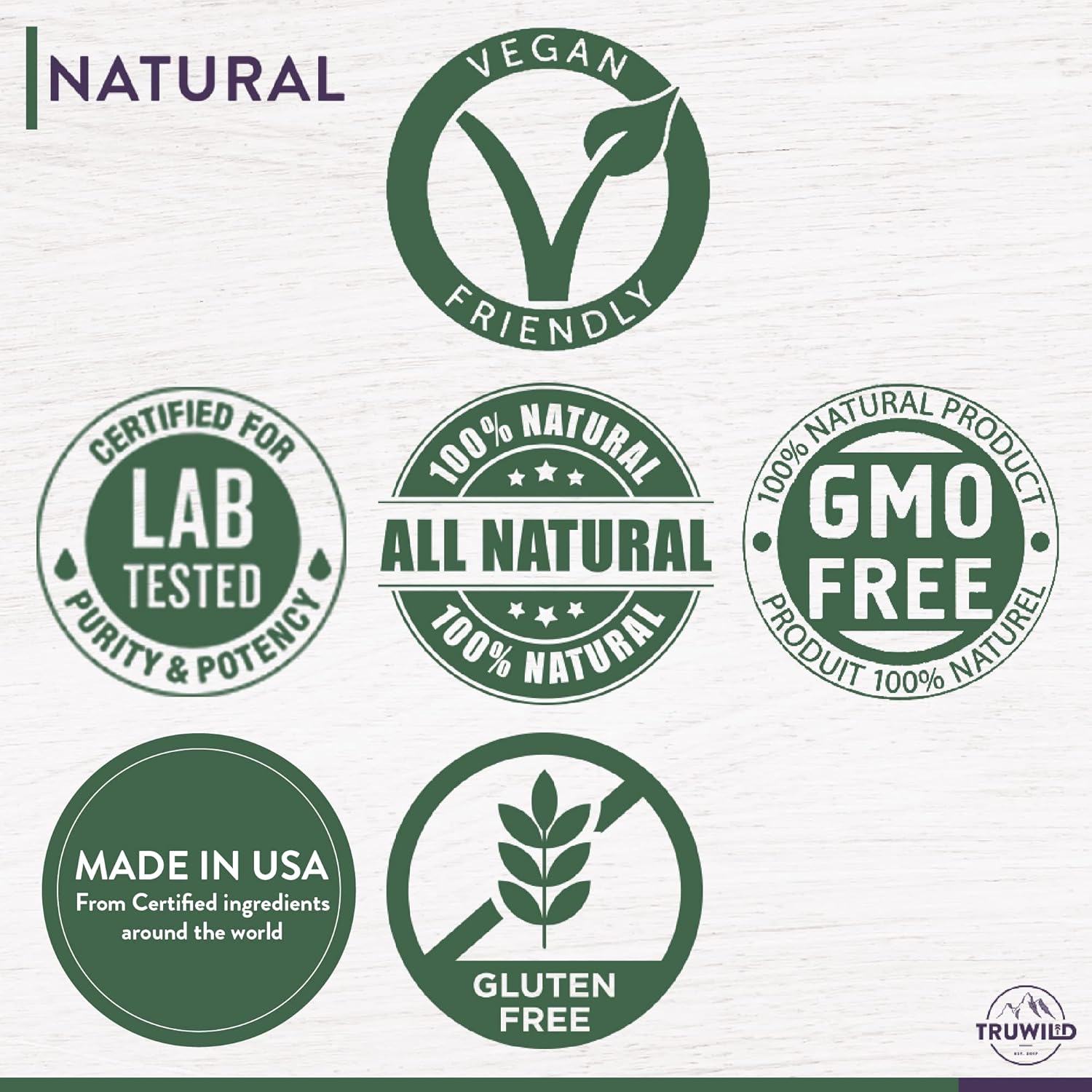 TruWild Protect+ Immune Support Capsules - Vegan Antioxidant Supplement with Vitamin C, Zinc, Magnesium, Resveratrol, Acai - Non GMO & Gluten Free - Made in USA - 30 Servings