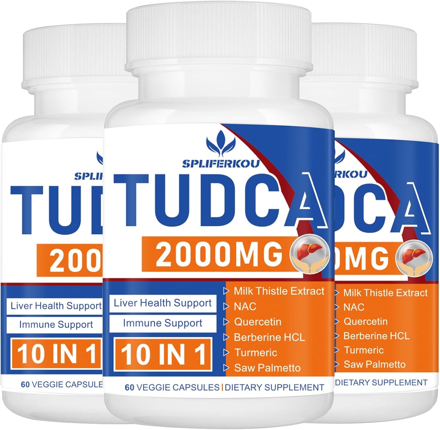 Tudca Liver Support Supplement 2000mg with Milk Thistle and Nac - 180 Capsules for Liver Health and Detoxification over 90 Days