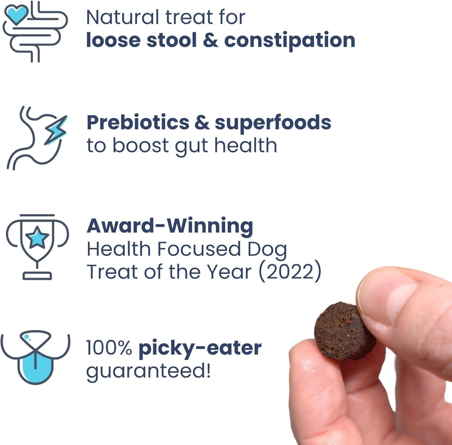 Turkey Probiotic Chews for Dogs - Digestive Health Support with Prebiotic, Fiber, and Vitamins - Puppy Liver Treats, Stool Firming Formula (4.6oz)