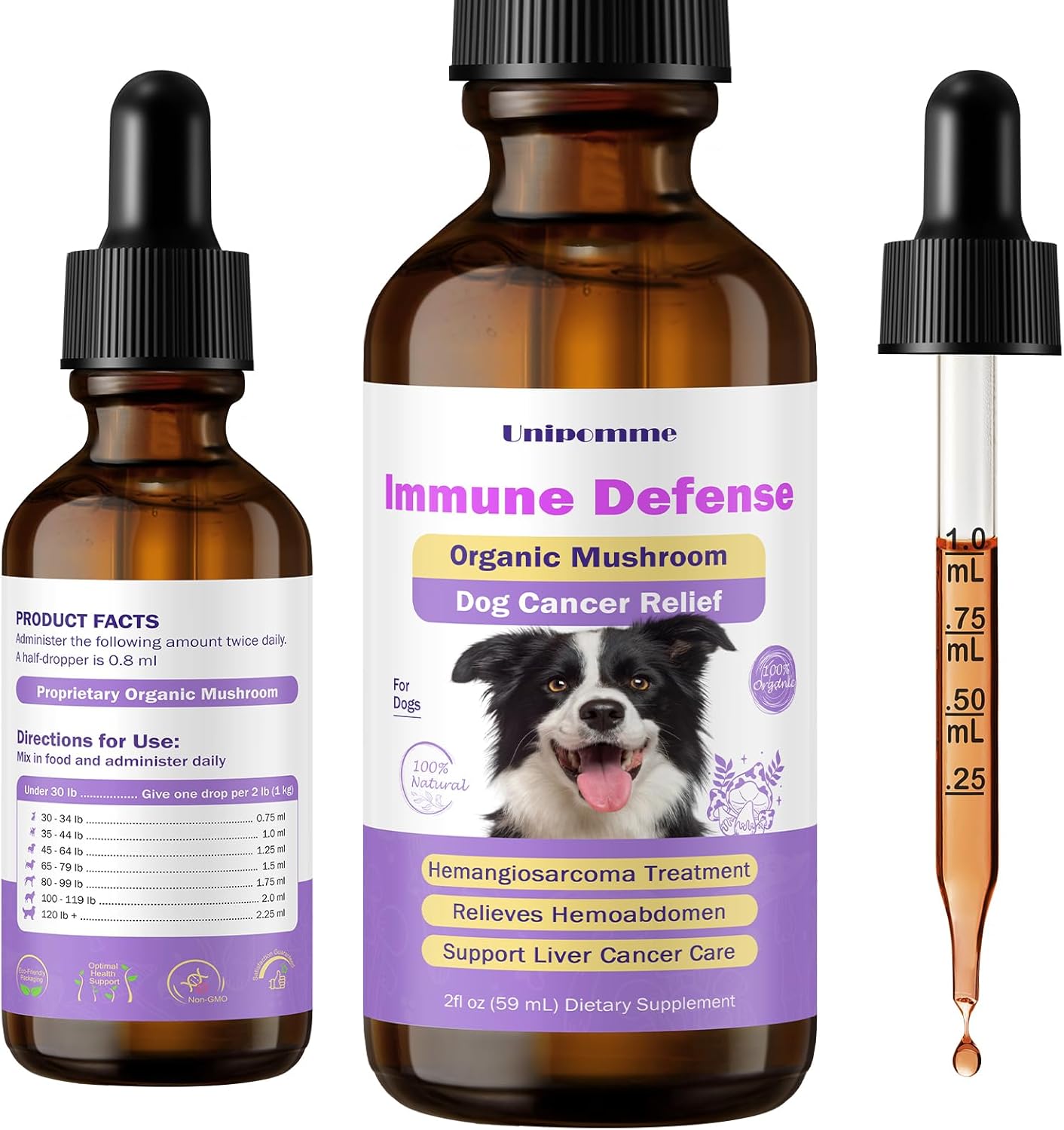 Turkey Tail Mushroom Drops for Dogs with Cancer - Herbal Supplement for Immune Support - Pet Guard Defense - 2 oz