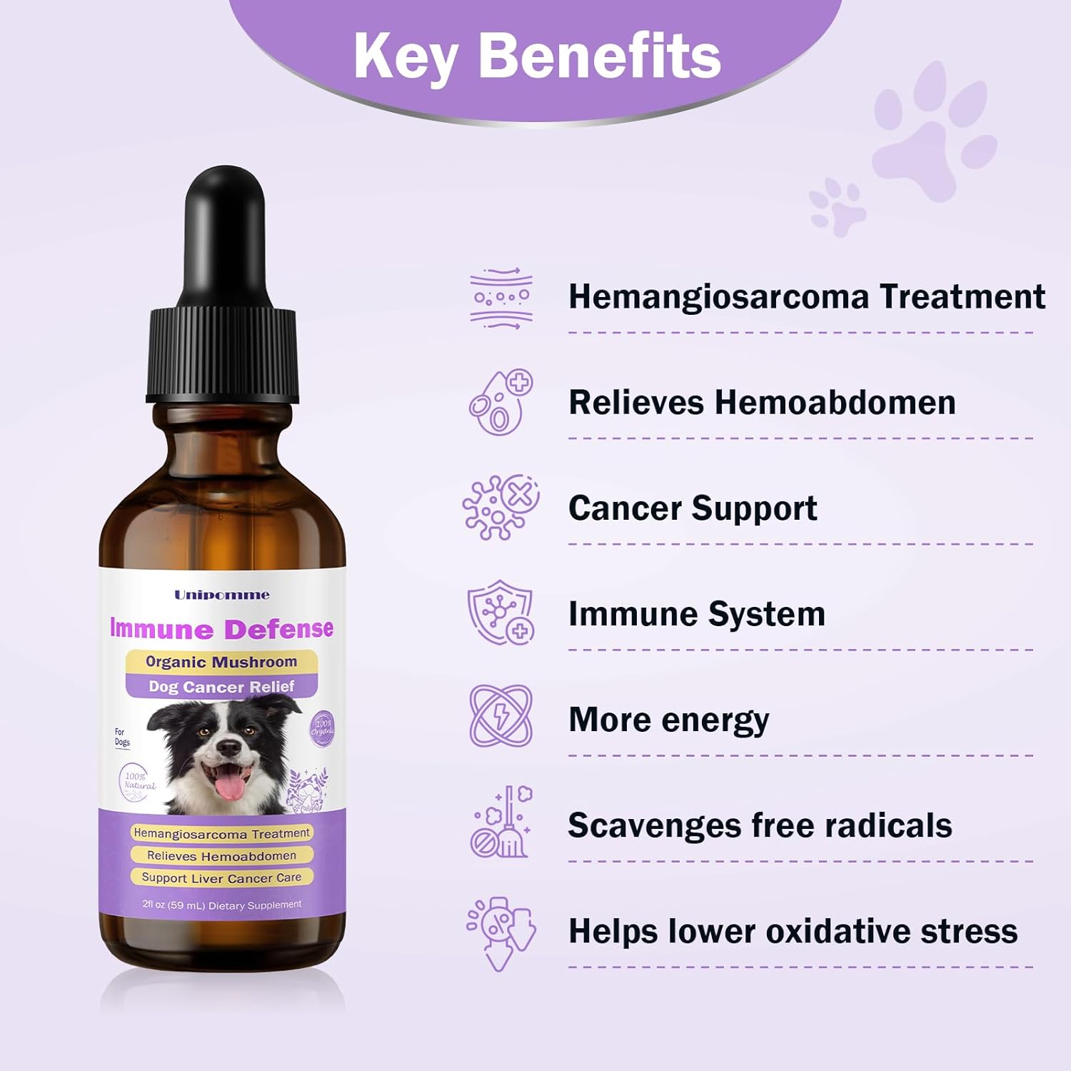 Turkey Tail Mushroom Drops for Dogs with Cancer - Herbal Supplement for Immune Support - Pet Guard Defense - 2 oz