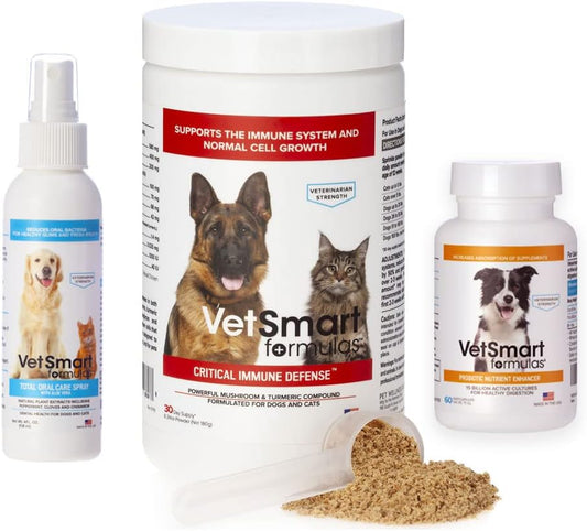 Turkey Tail Mushroom Immune Support Bundle for Dogs with Probiotics and Oral Care Spray